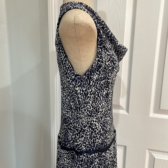 Bice by Anthropologie navy white sleeveless drop waist midi flapper dress 10 - Picture 5 of 16